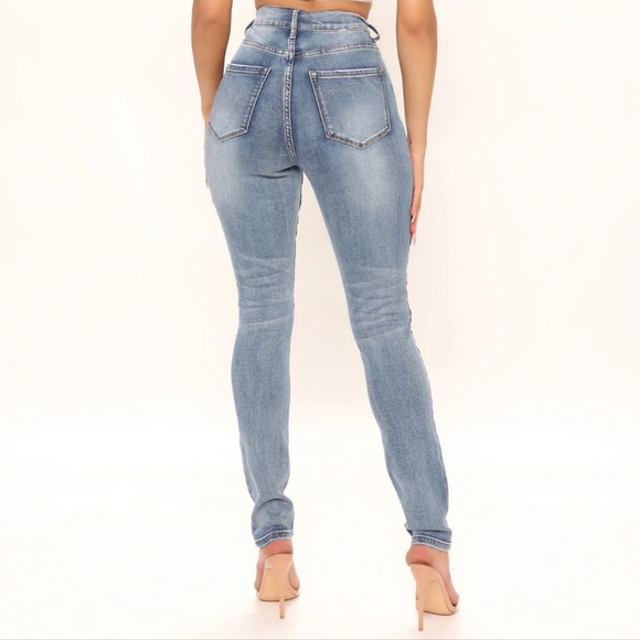 Seamed Skinny Denim Stitching High Rise Jeans Medium - Picture 2 of 8